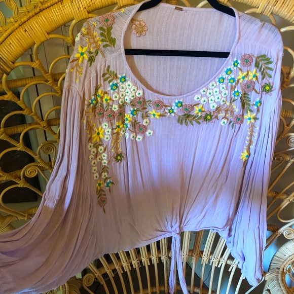 Free people embroidered tie top - Picture 1 of 1